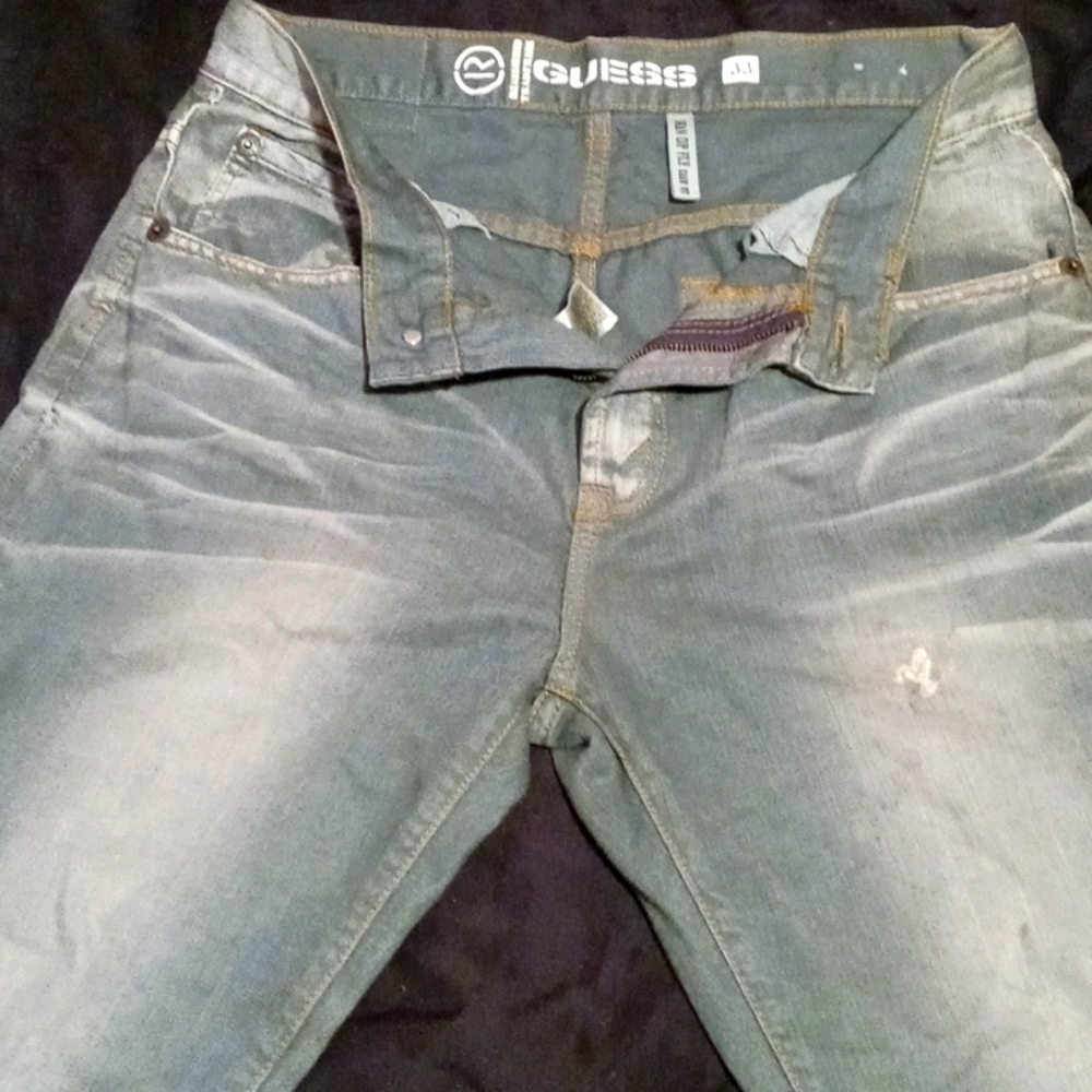 Mens Guess Trade Mark Dean Zip Fly Easy Fit 33